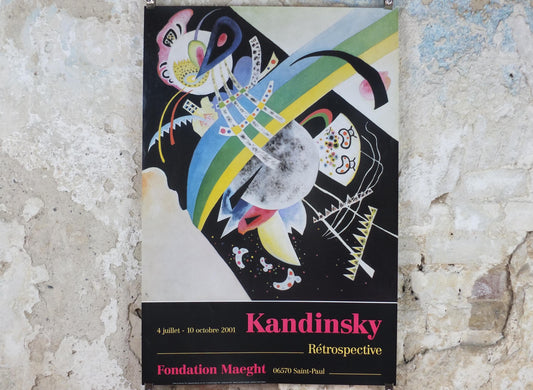 2001 Wassily Kandinsky Poster, Circles on a Black Background 1921, abstract art and expressionism, gallery exhibition wall art decor