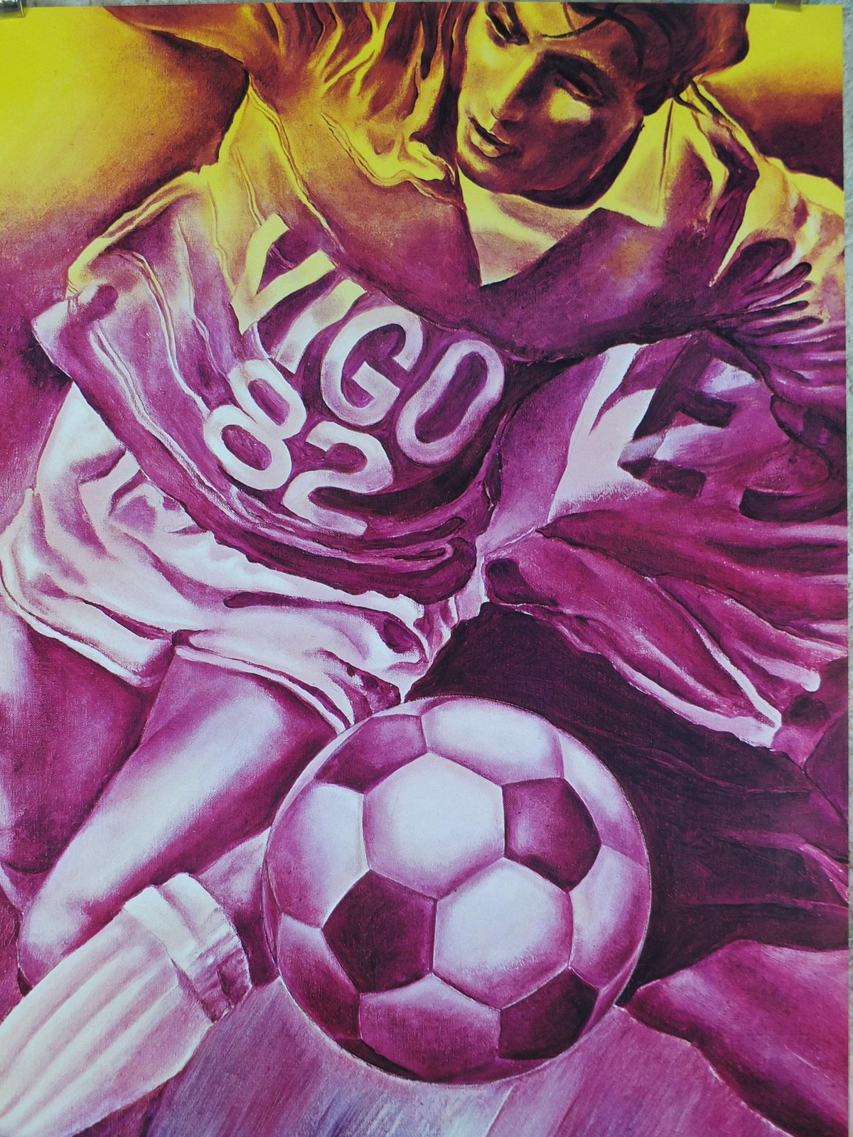 1982 World Cup Poster, Vigo 82 Espana, Copa del Mundo de futbol, Jacques Monory, football, soccer, original sport wall art decor