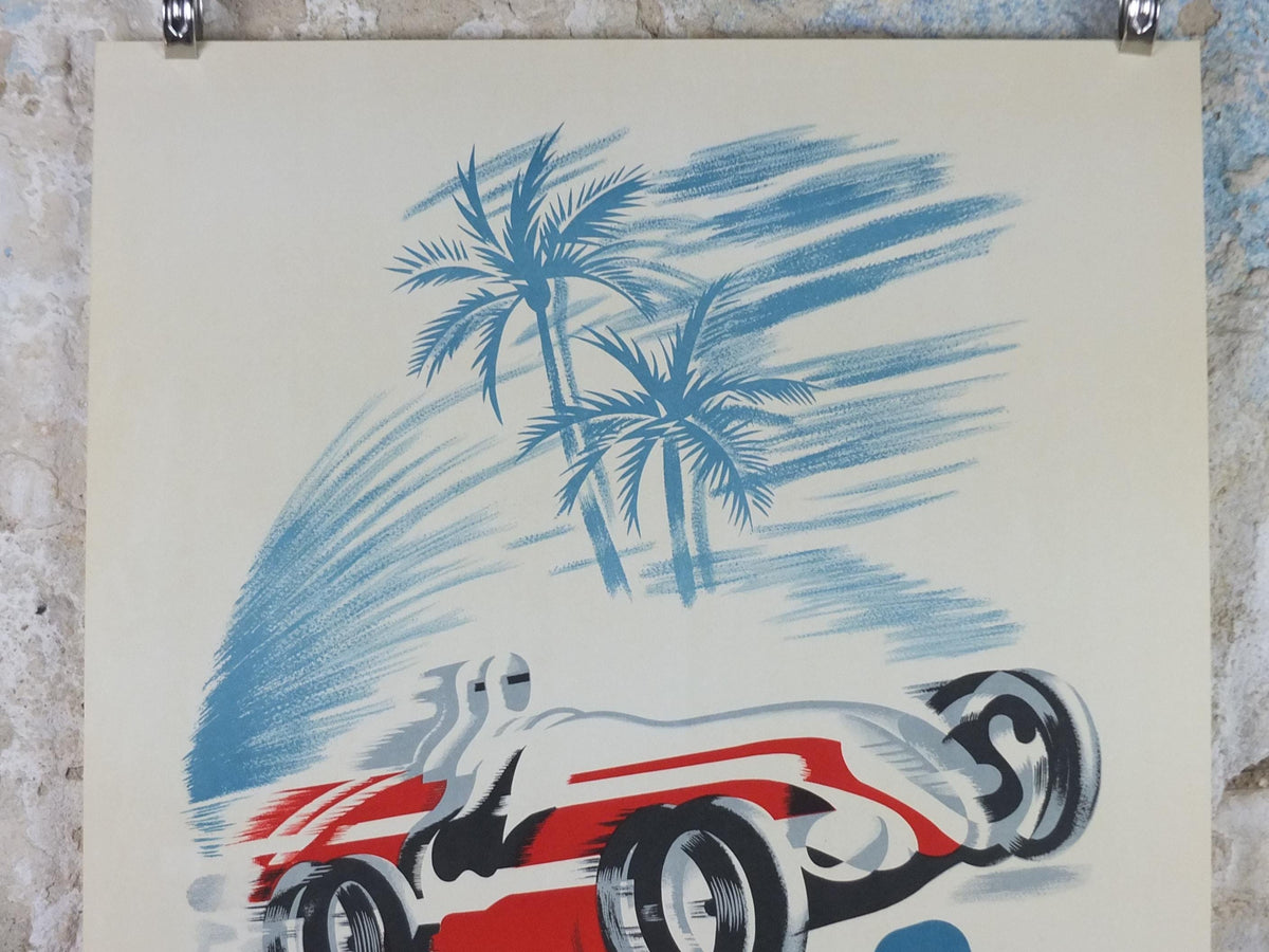 1950 Monaco Grand Prix Poster, by Bernard Minne, 1983 re-edition from Automobile Club de Monaco, motor sport motorsport, wall art decor