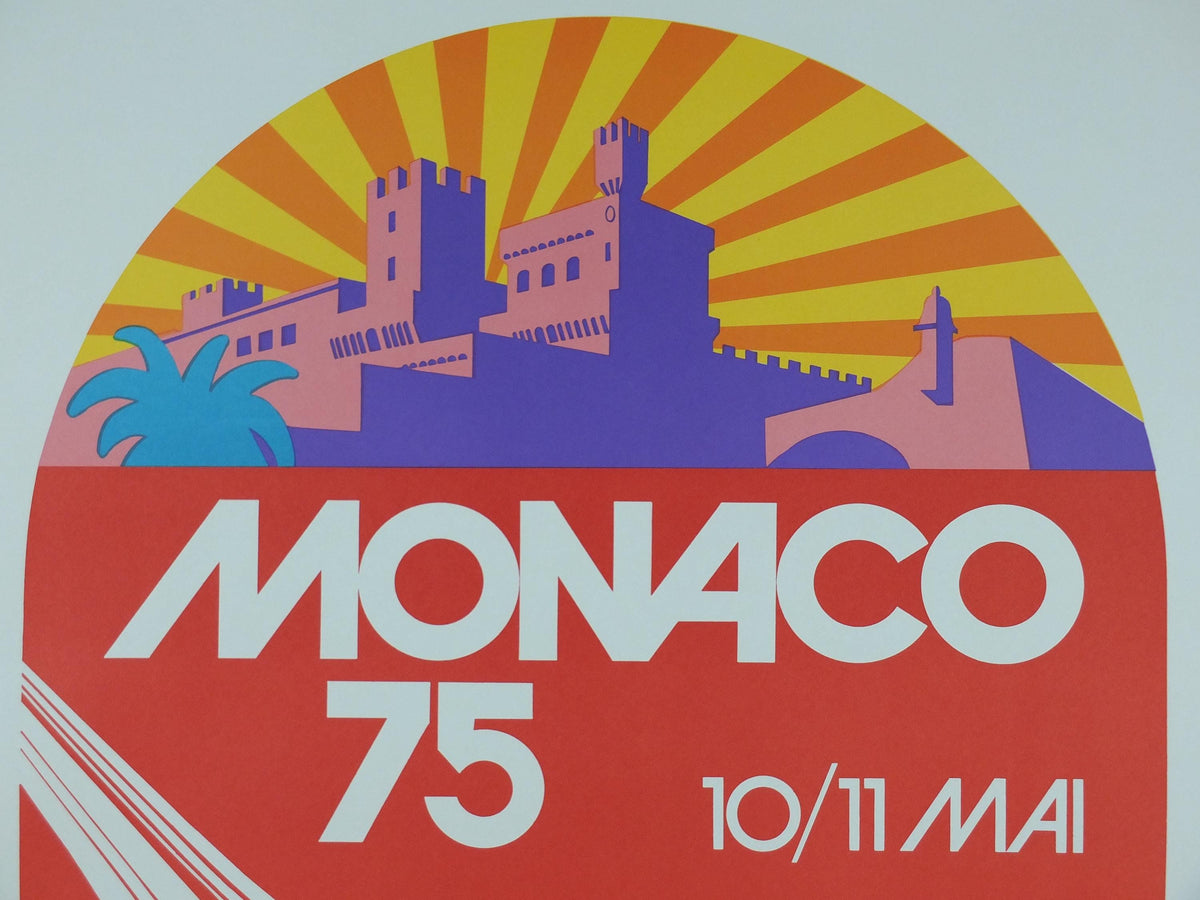 1975 Monaco Grand Prix Poster, by Michael Turner, 1991 re-edition from Automobile Club de Monaco, motor sport motorsport, wall art decor