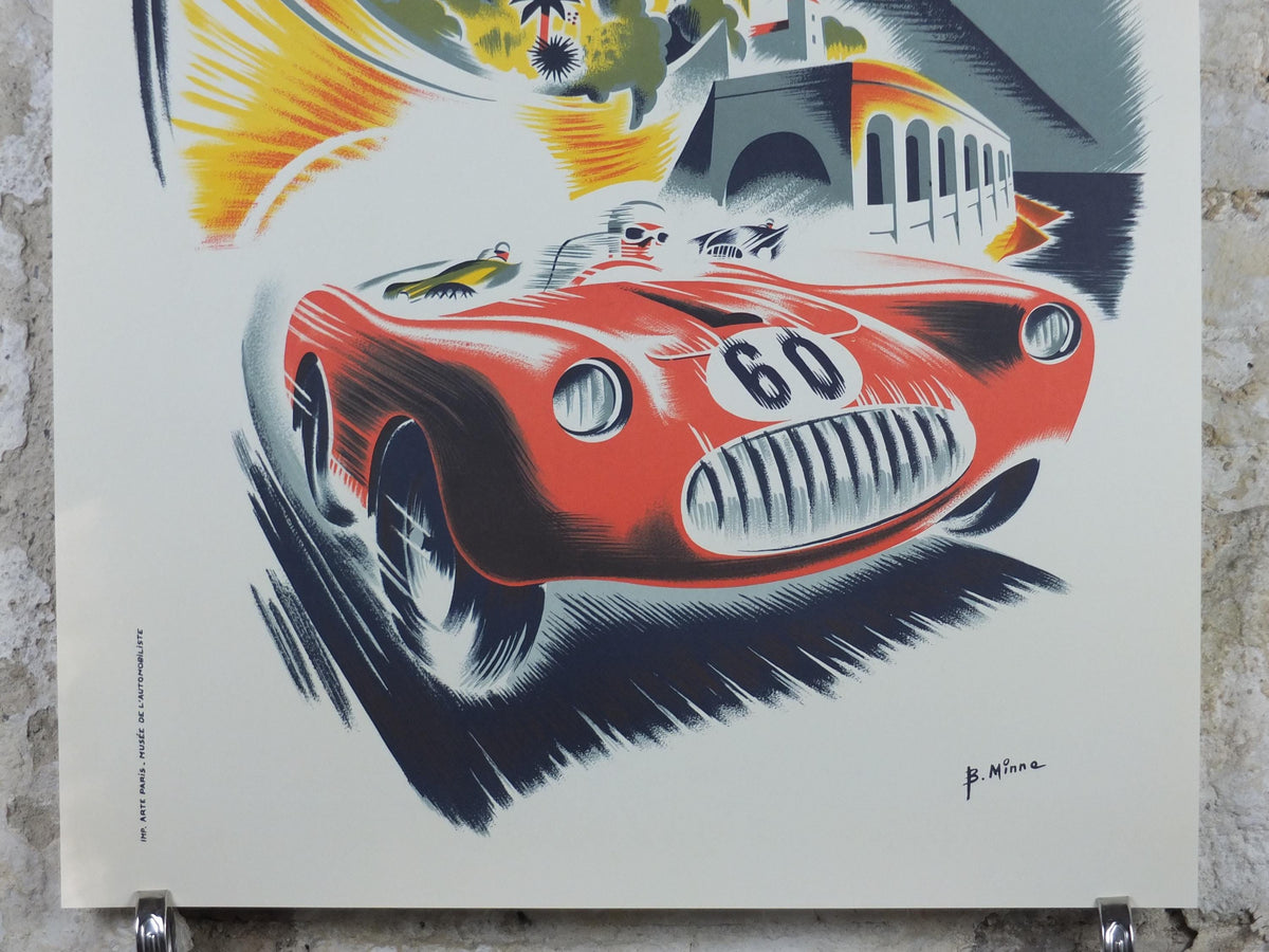 1952 Monaco Grand Prix Poster, by B Minne, re-edition from 1991 from Automobile Club de Monaco, motor sport motorsport, wall art decor