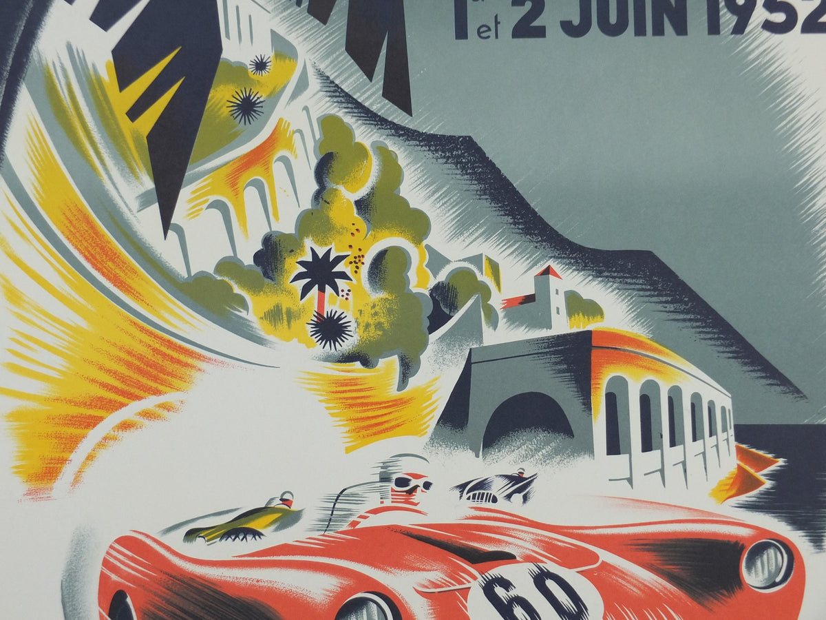 1952 Monaco Grand Prix Poster, by B Minne, re-edition from 1991 from Automobile Club de Monaco, motor sport motorsport, wall art decor