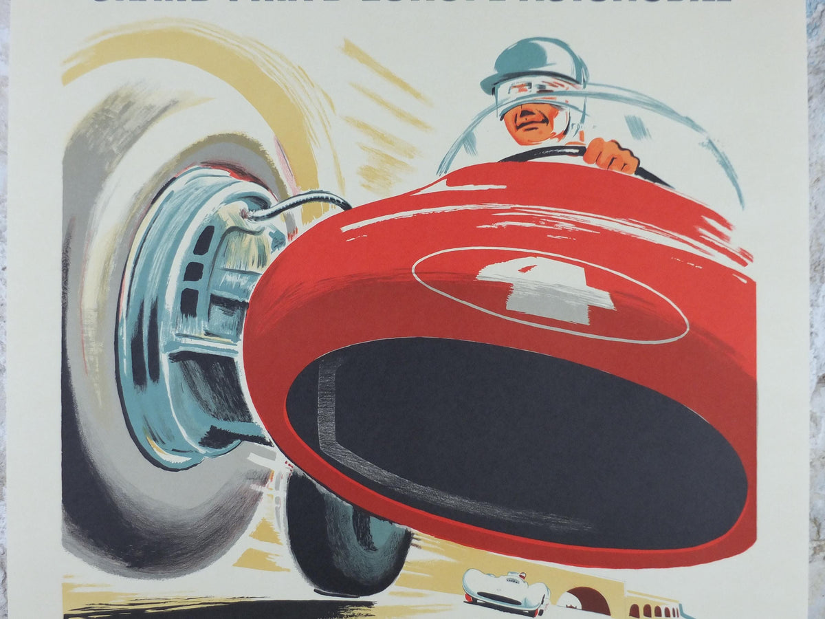 1955 Monaco Grand Prix Poster, by Jacques Ramel, re-edition from 1985 from Automobile Club de Monaco, motor sport motorsport, wall art decor