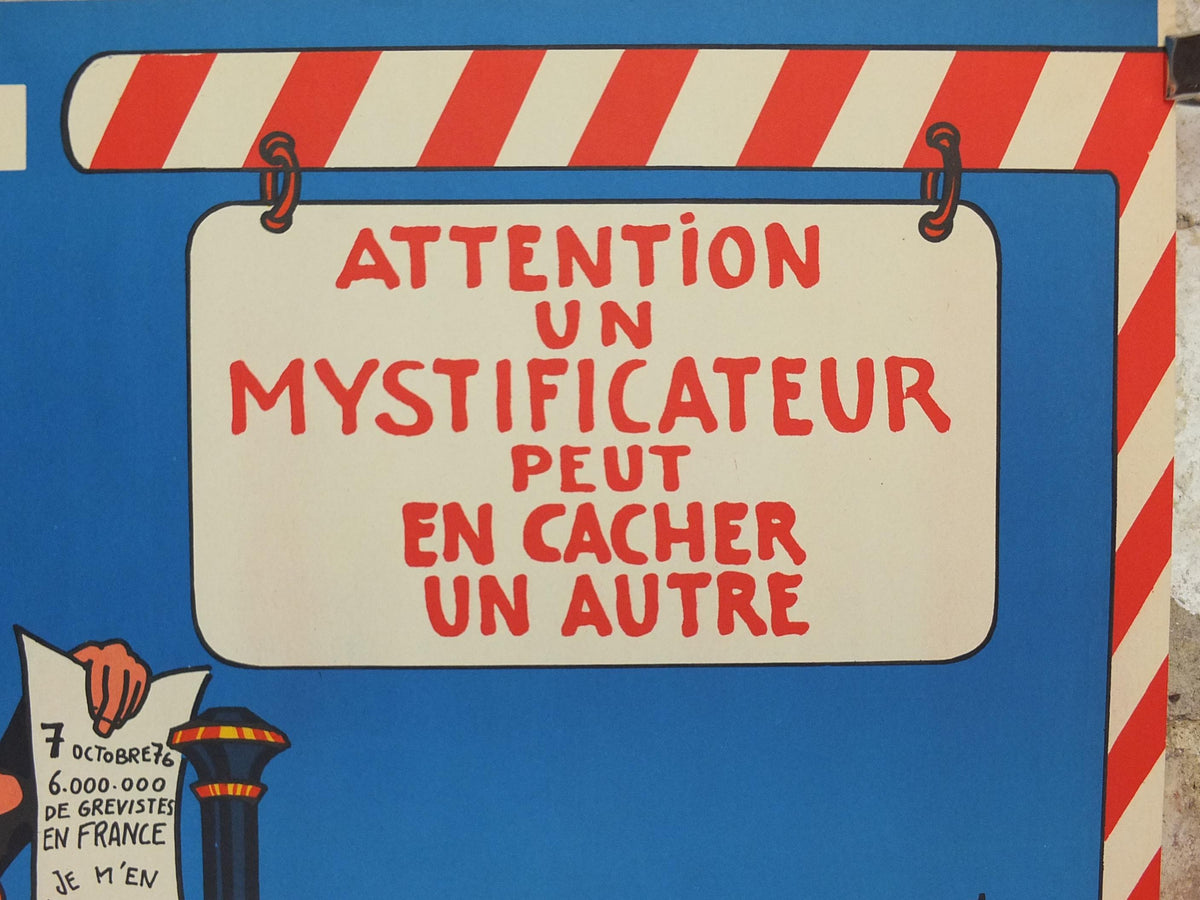 1976 French Labour Unions Poster, Imprimerie Chaix, CGT and FSM, workers rights better pay and conditions, wall art decor