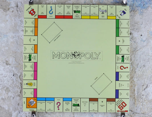 1993 Monopoly Poster, Monopoly Board, Board Games, United Kingdom properties, Tonka and Waddington Games, gaming retro wall art decor