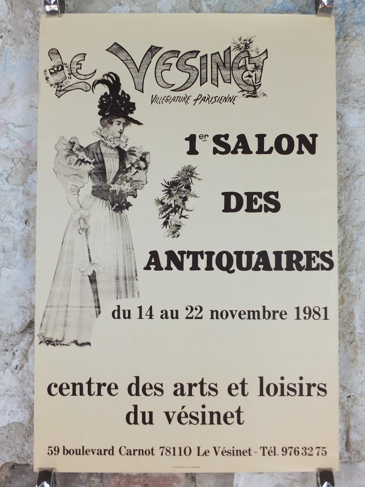 1981 Le Vesinet Paris Poster, French Antique Market, Belle Époque Brocante and Braderie, wall art decor