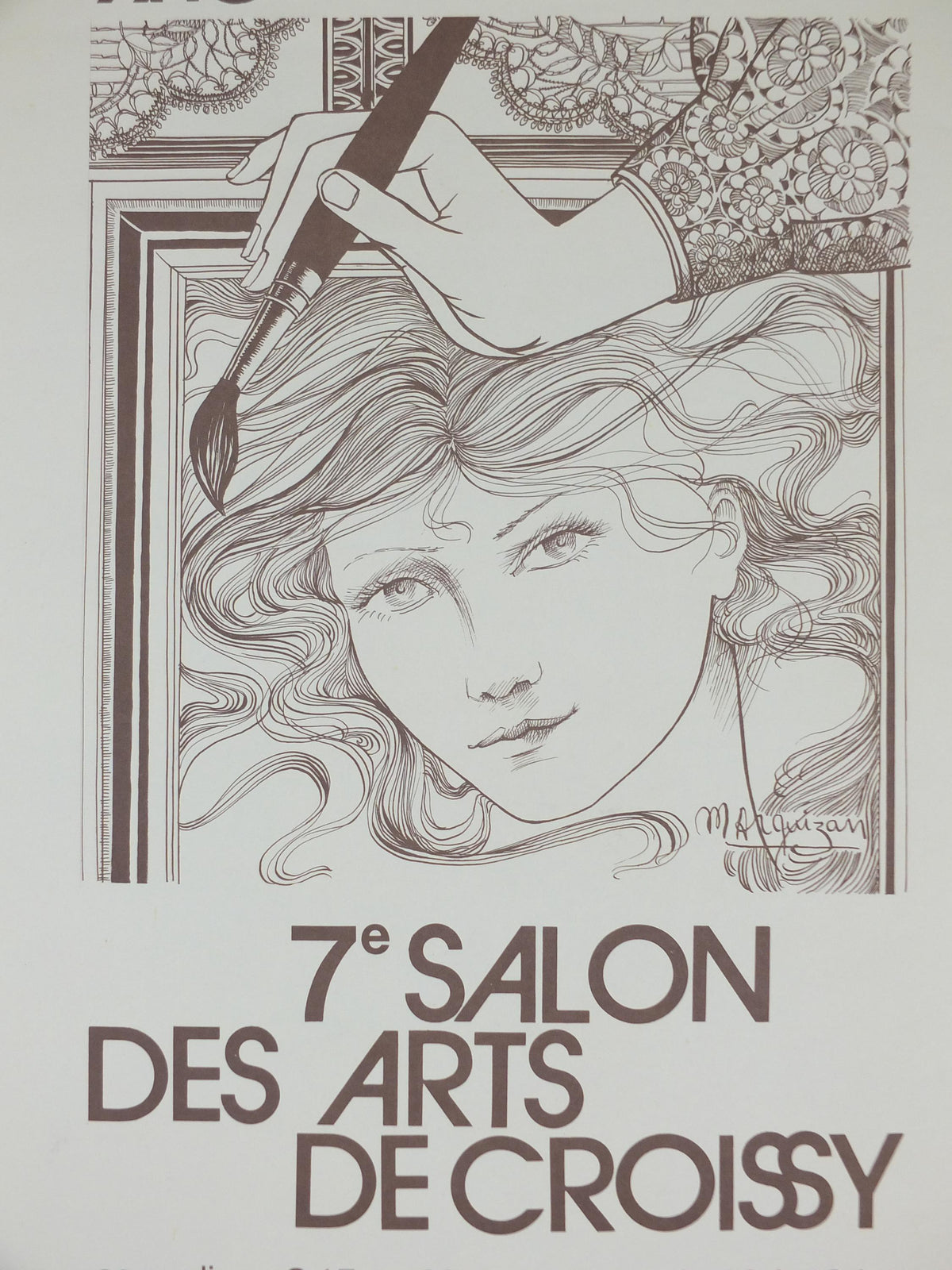 1980s Croissy Paris Poster, French Antique Market, Belle Époque Brocante and Braderie, wall art decor