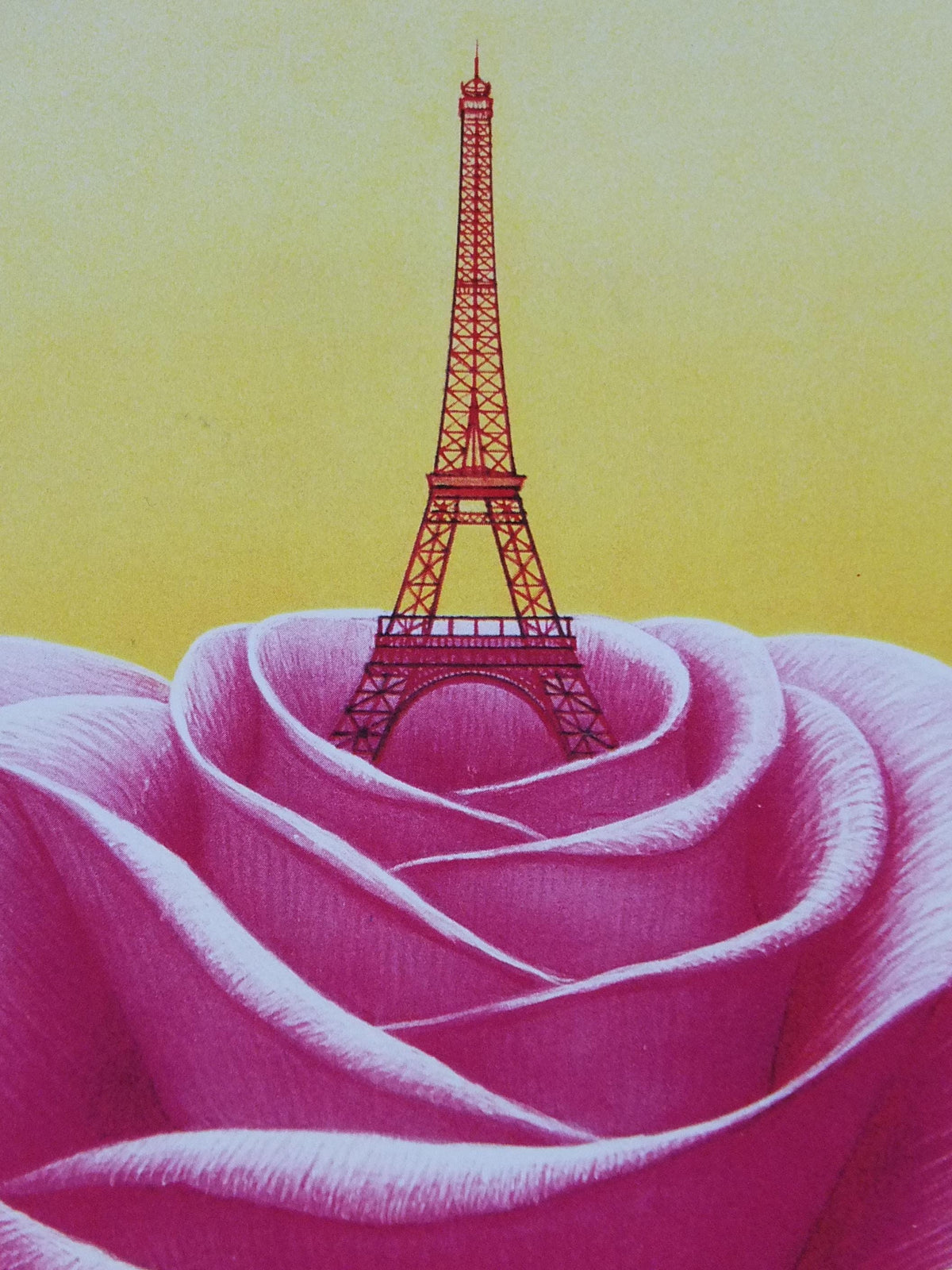 1984 Rose Eiffel Tower Poster, Mairie de Paris Flower Show, Parc Floral de Paris, Garden botanical flora plants blooms, wall art decor