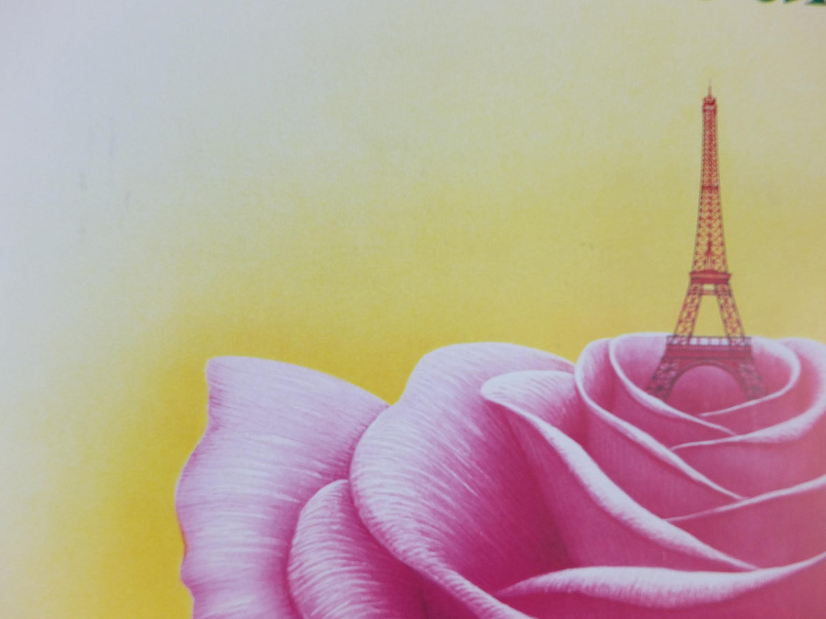1984 Rose Eiffel Tower Poster, Mairie de Paris Flower Show, Parc Floral de Paris, Garden botanical flora plants blooms, wall art decor