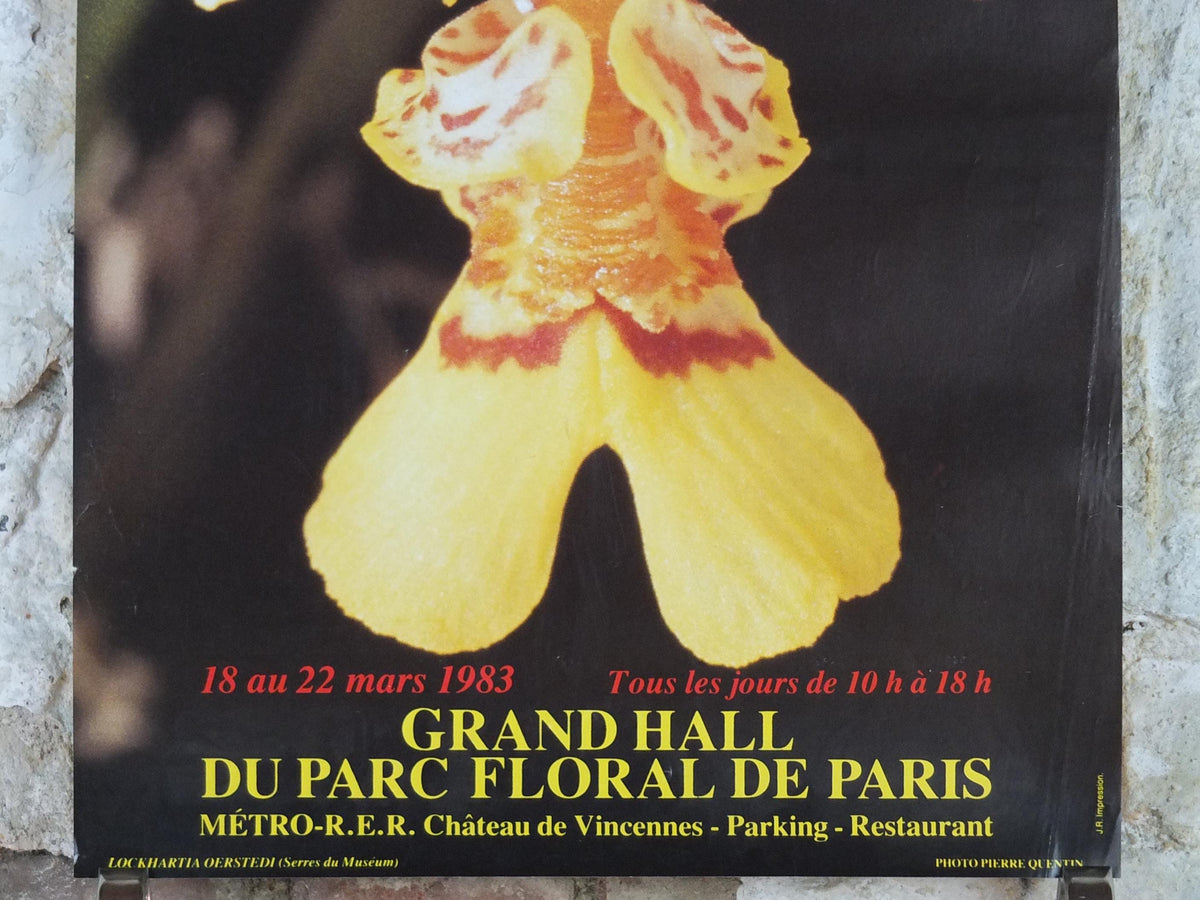 1983 Orchids Poster, Mairie de Paris Flower Show, Parc Floral de Paris, Garden botanical flora plants blooms, wall art decor
