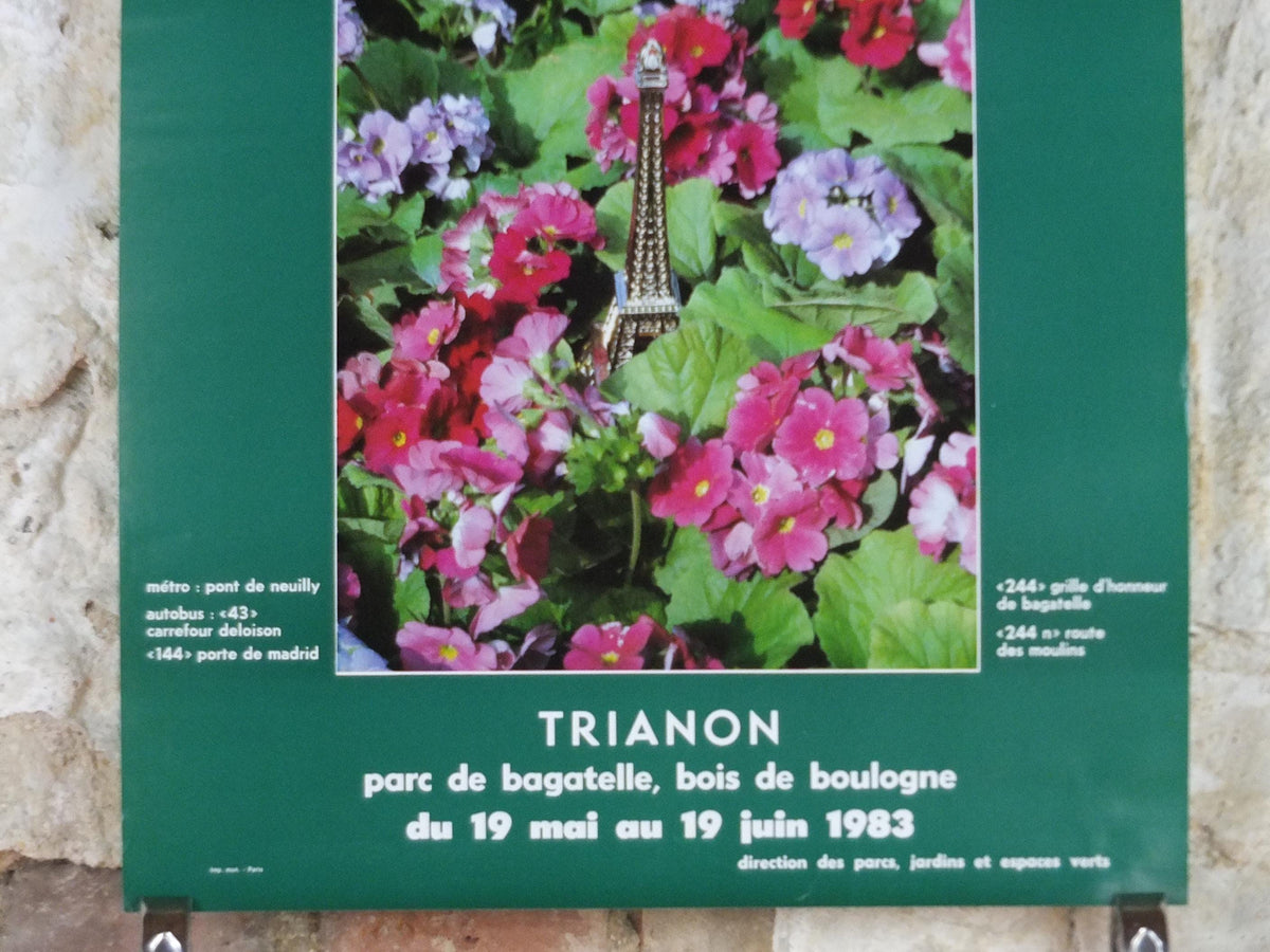 1984 Gardens of Paris Poster, Primula Mairie de Paris Flower Show, Trianon Paris, Garden botanical flora plants blooms, wall art decor