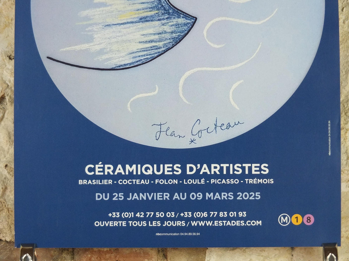 2025 Jean Cocteau Poster, L'Aube - The Dawn, Ceramics Place de Vosges Paris, surrealist avant-garde Dada, gallery exhibition wall art decor