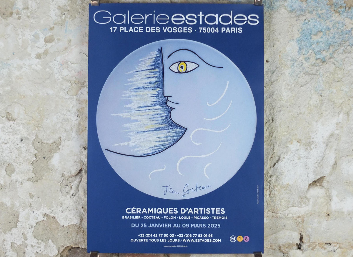 2025 Jean Cocteau Poster, L'Aube - The Dawn, Ceramics Place de Vosges Paris, surrealist avant-garde Dada, gallery exhibition wall art decor