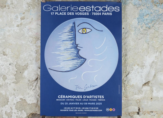 2025 Jean Cocteau Poster, L'Aube - The Dawn, Ceramics Place de Vosges Paris, surrealist avant-garde Dada, gallery exhibition wall art decor