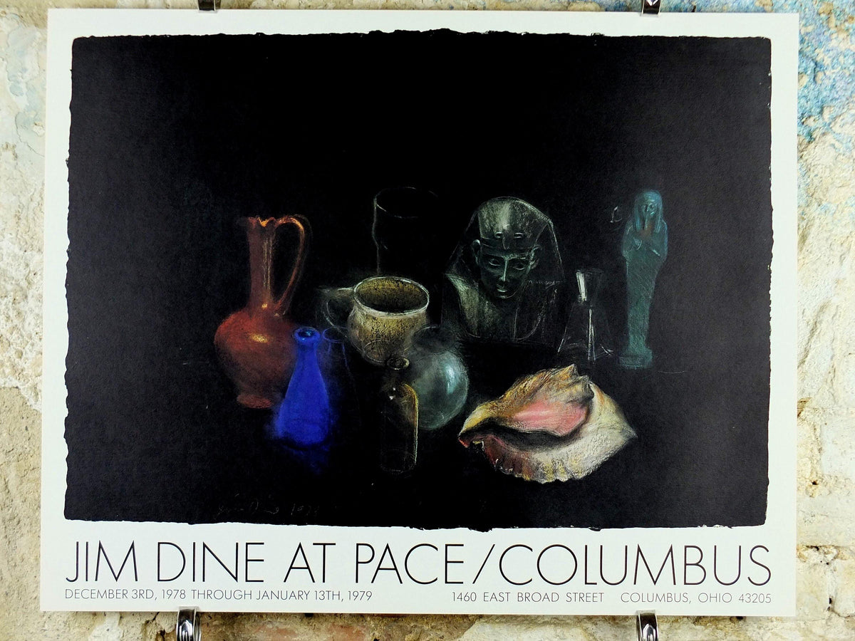 1978 Jim Dine Poster, Still Life Egyptian Objects, Pace Columbus, amazing condition, Pop Art Neo Dada, gallery exhibition, wall art decor