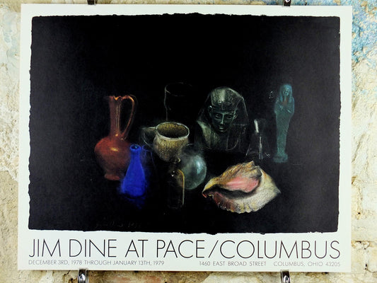 1978 Jim Dine Poster, Still Life Egyptian Objects, Pace Columbus, amazing condition, Pop Art Neo Dada, gallery exhibition, wall art decor