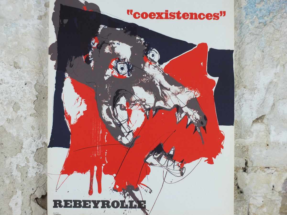 1970s Paul Rebyerolle Poster, Coexistence, Galerie Maeght, New Figuration, Nouvelle Figuration, gallery exhibition wall art decor