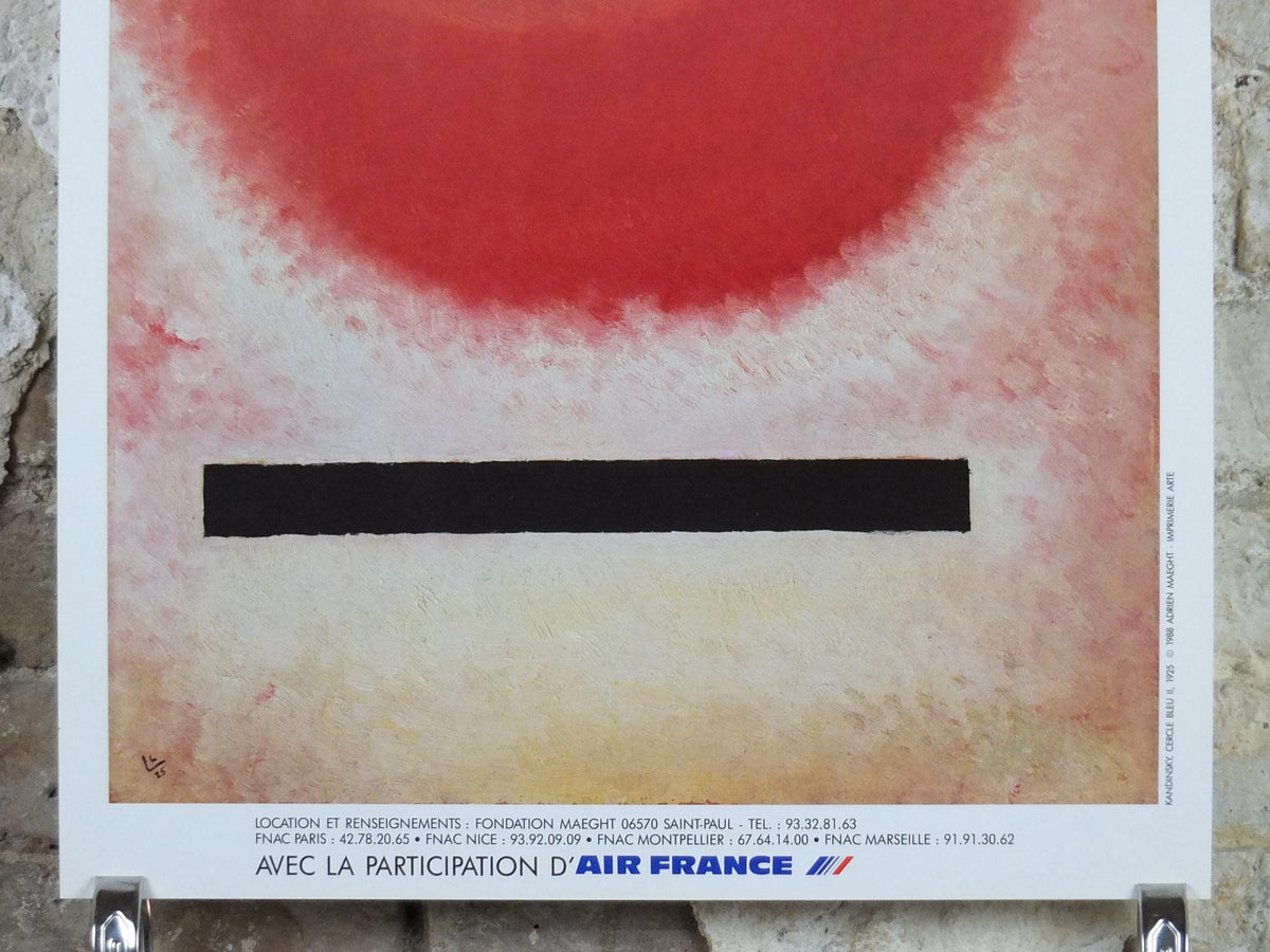 1988 Wassily Kandinsky Poster, Air France, Blue Circle II 1925 Cercle Bleu 2, abstract art expressionism, gallery exhibition wall art decor