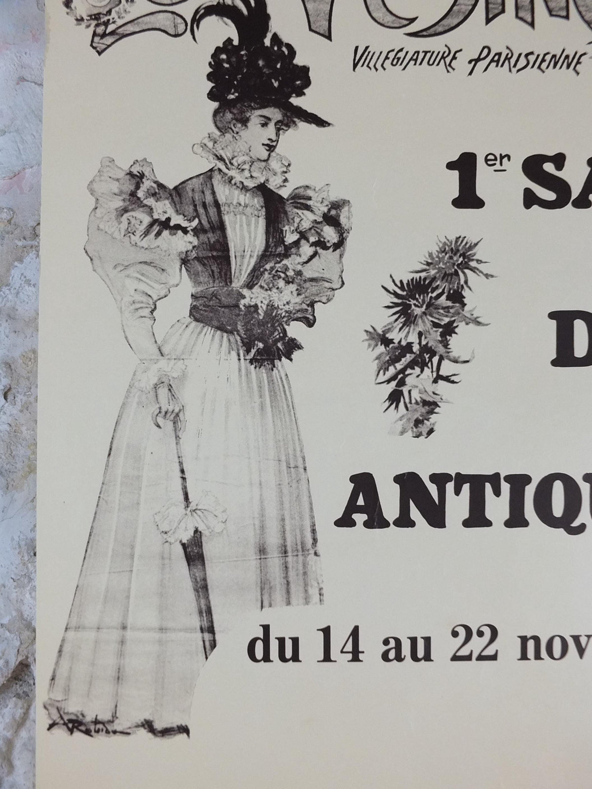 1981 Le Vesinet Paris Poster, French Antique Market, Belle Époque Brocante and Braderie, wall art decor
