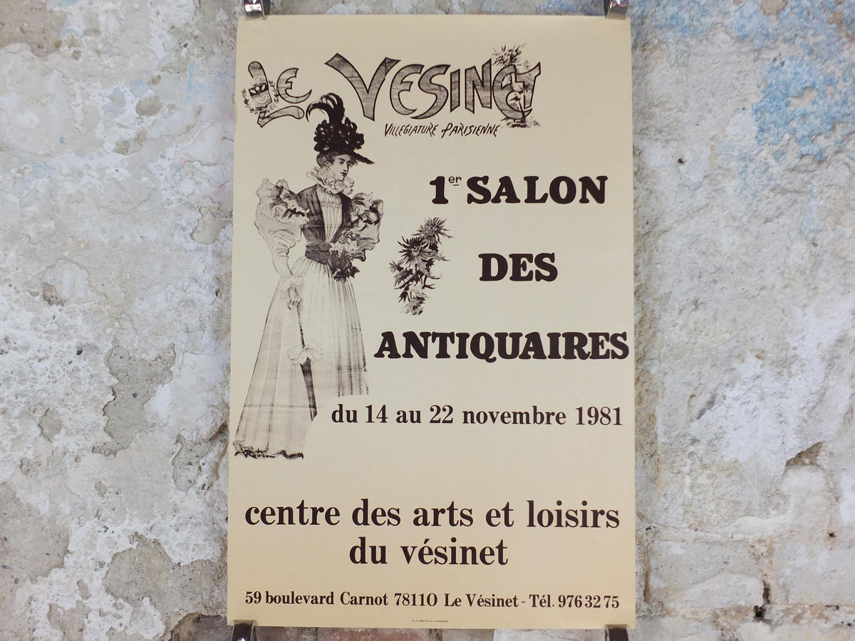 1981 Le Vesinet Paris Poster, French Antique Market, Belle Époque Brocante and Braderie, wall art decor