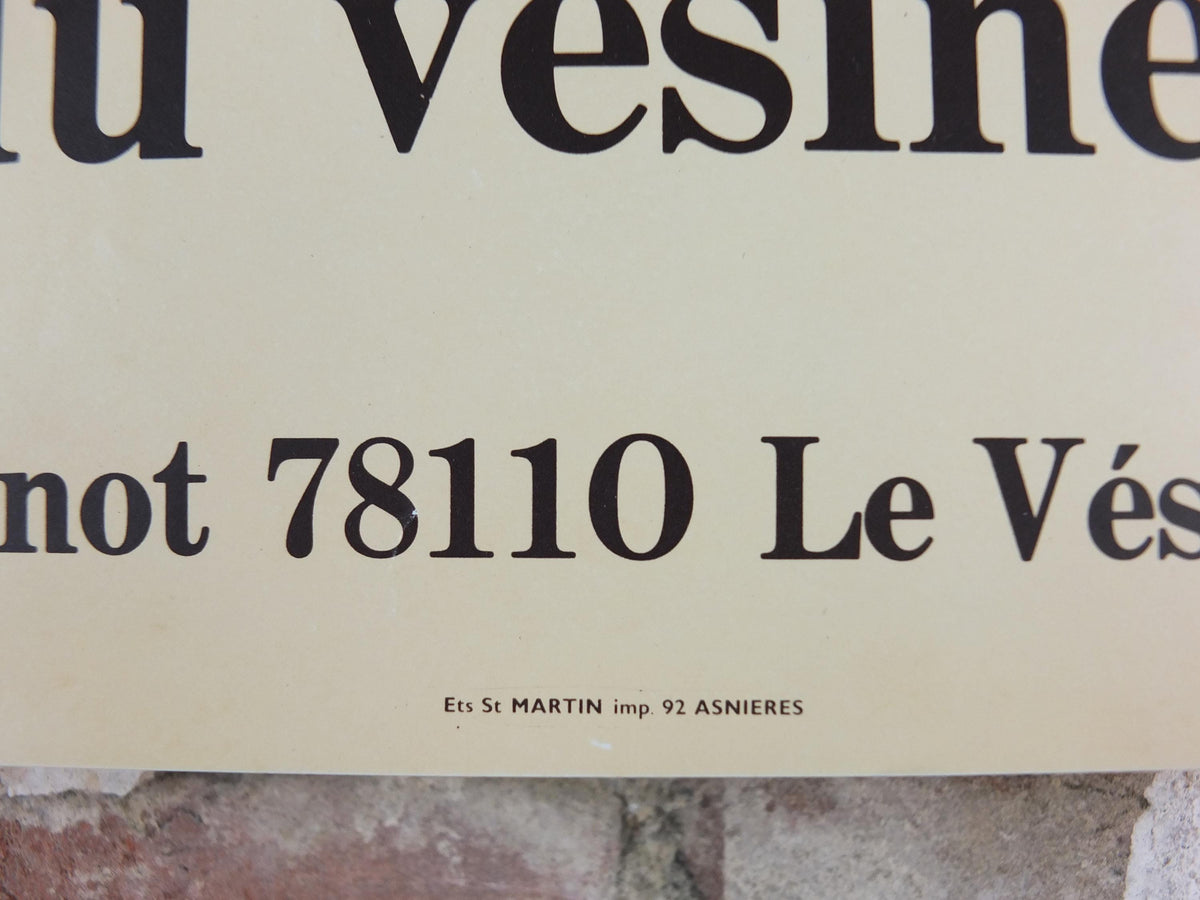 1981 Le Vesinet Paris Poster, French Antique Market, Belle Époque Brocante and Braderie, wall art decor