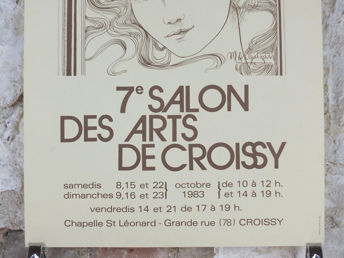 1980s Croissy Paris Poster, French Antique Market, Belle Époque Brocante and Braderie, wall art decor