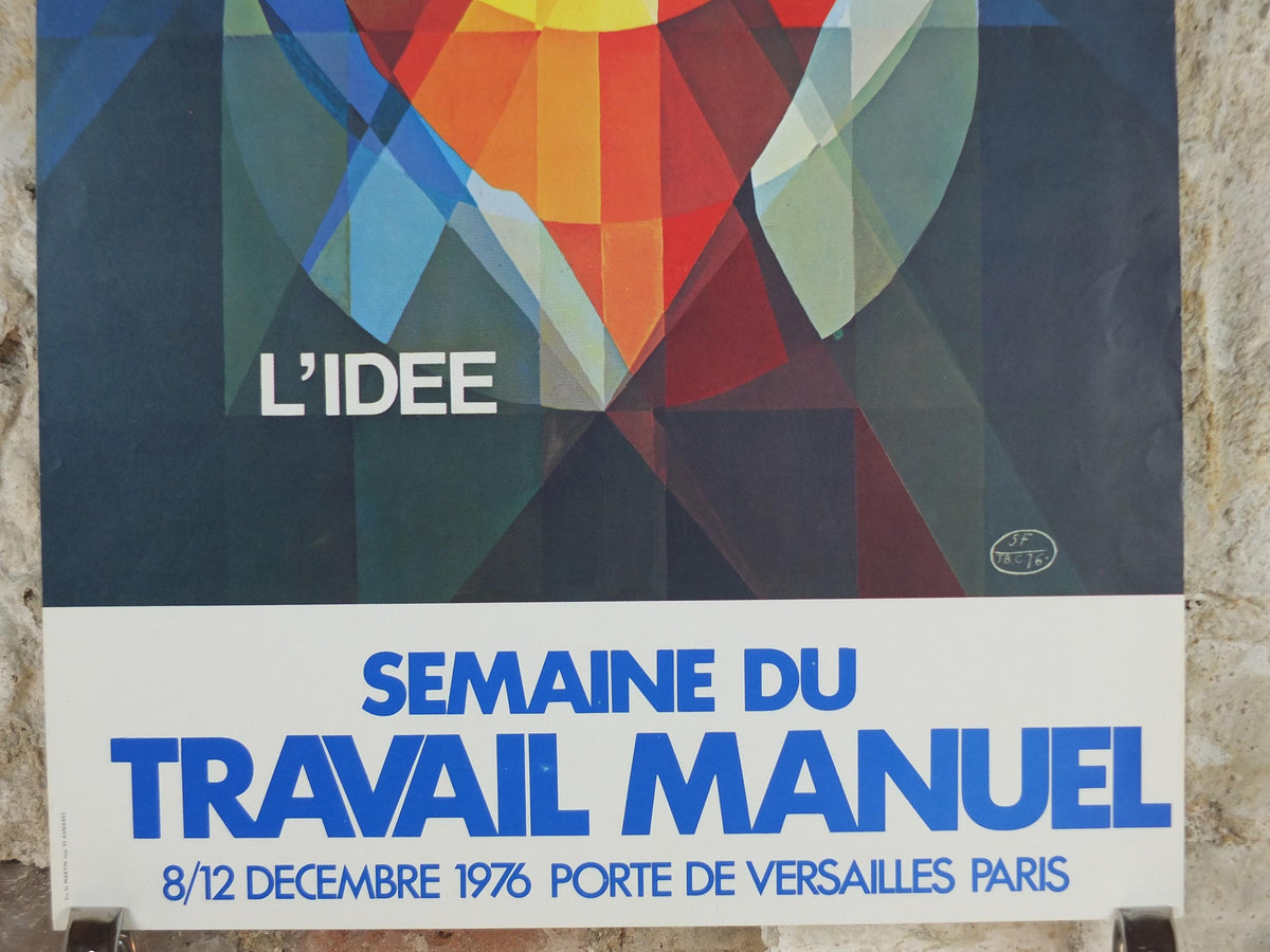 1976 Manual Work Week Poster, The hand changed by ideas, Porte de Versailles Paris, workers rights, manual labour, wall art decor