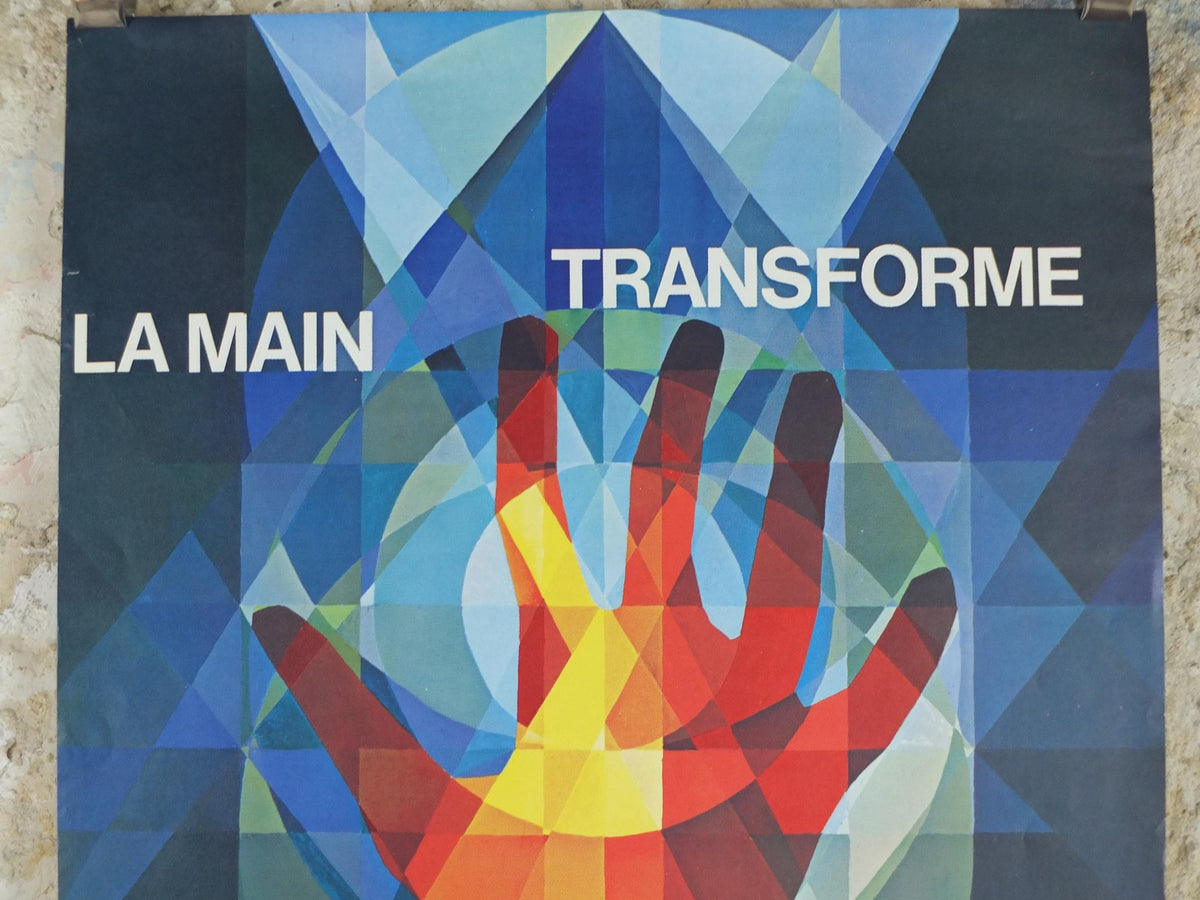 1976 Manual Work Week Poster, The hand changed by ideas, Porte de Versailles Paris, workers rights, manual labour, wall art decor