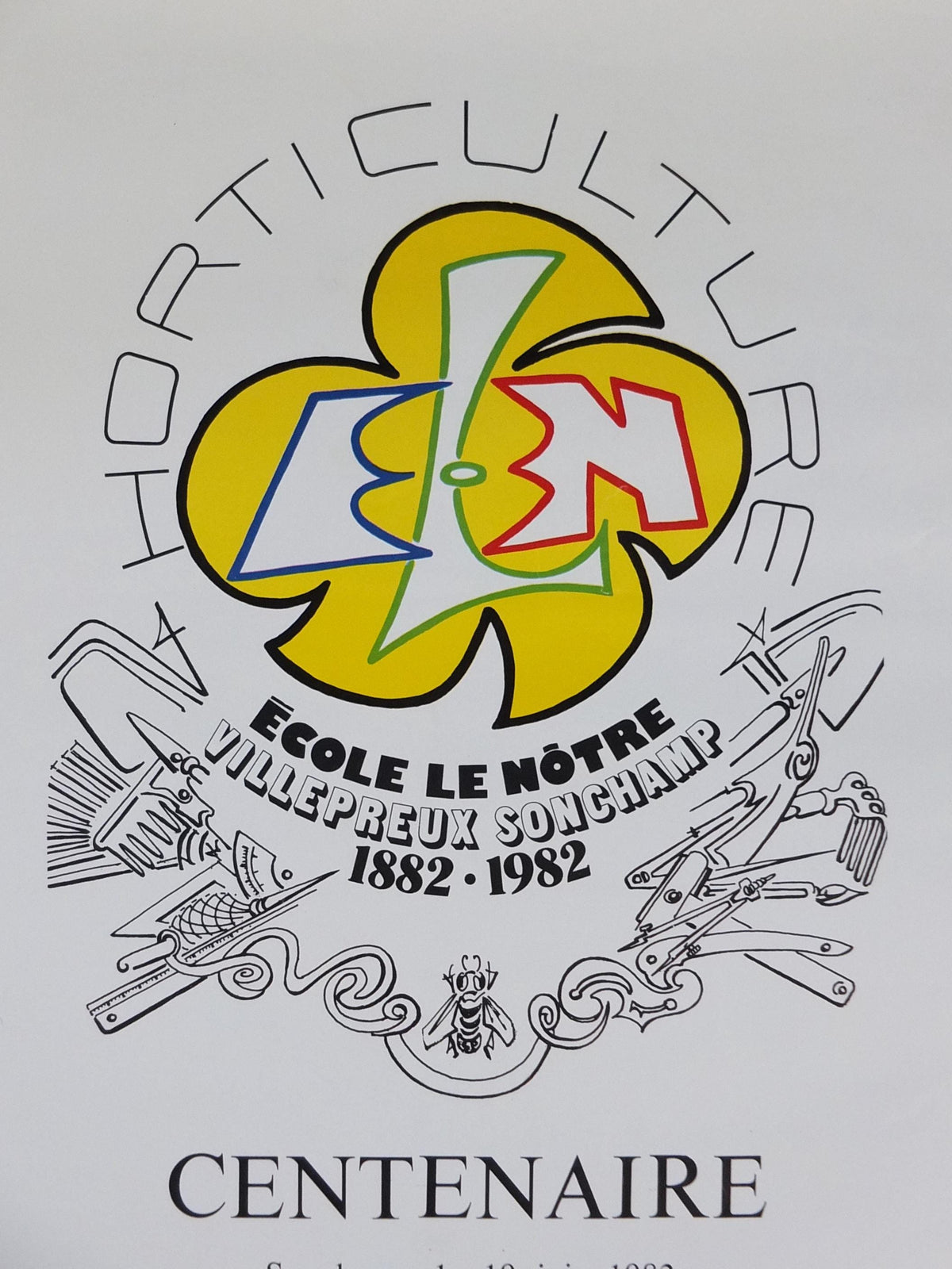 1982 Ecole le Notre Poster, ELN Villepreux Sonchamp, Horticulture, Garden botanical flora plants blooms, wall art decor