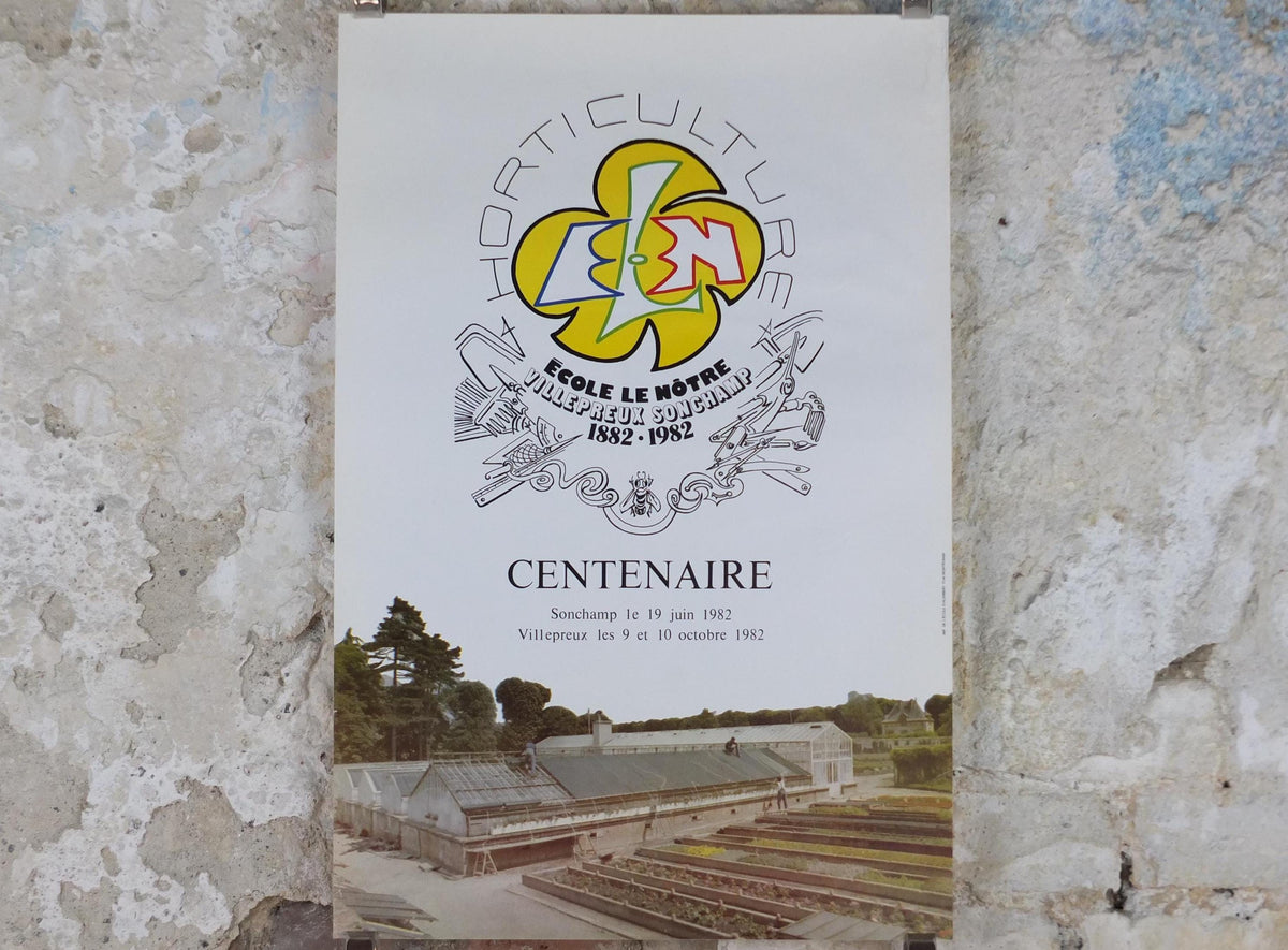 1982 Ecole le Notre Poster, ELN Villepreux Sonchamp, Horticulture, Garden botanical flora plants blooms, wall art decor