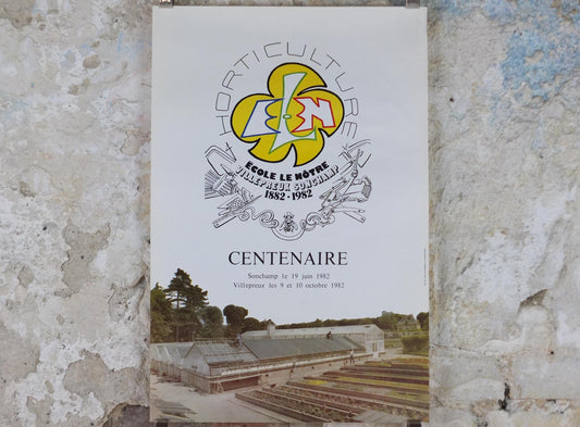 1982 Ecole le Notre Poster, ELN Villepreux Sonchamp, Horticulture, Garden botanical flora plants blooms, wall art decor