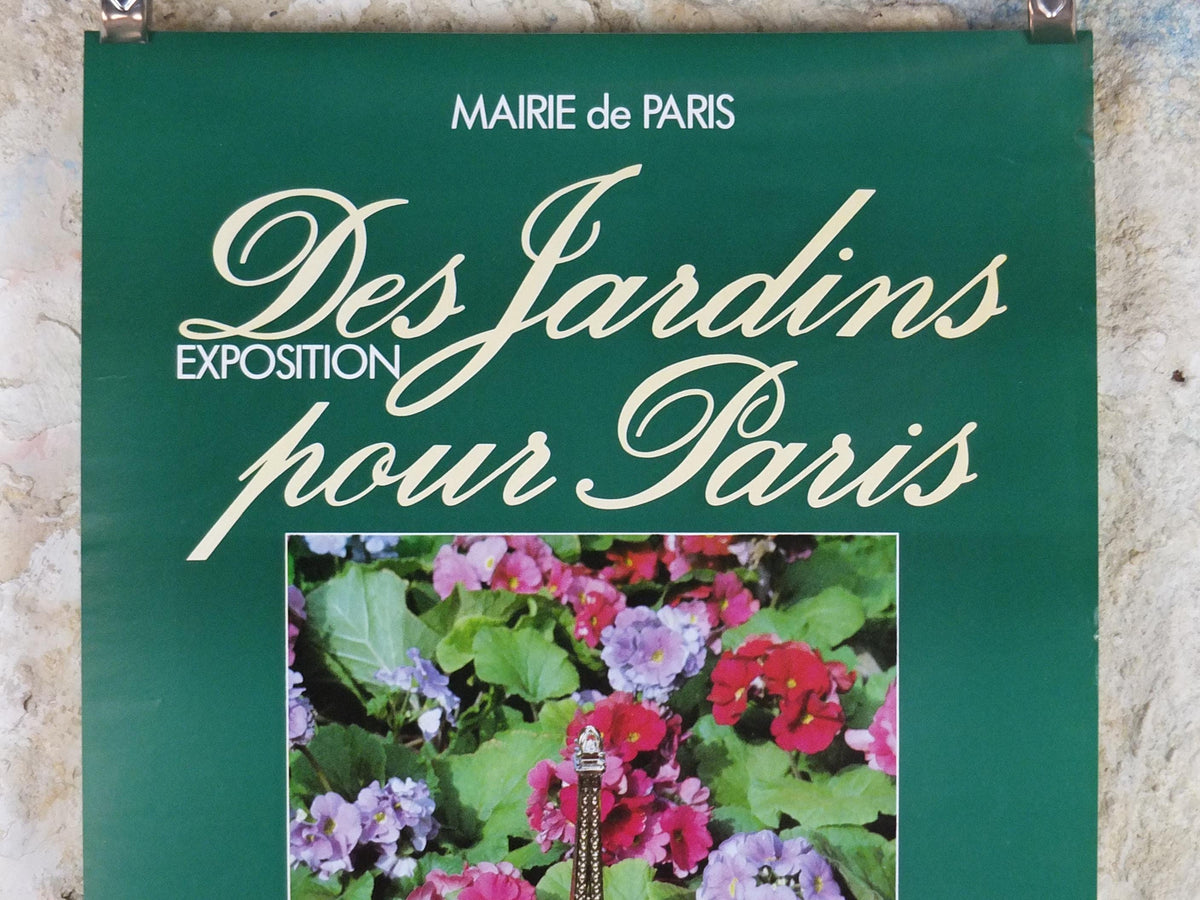 1984 Gardens of Paris Poster, Primula Mairie de Paris Flower Show, Trianon Paris, Garden botanical flora plants blooms, wall art decor