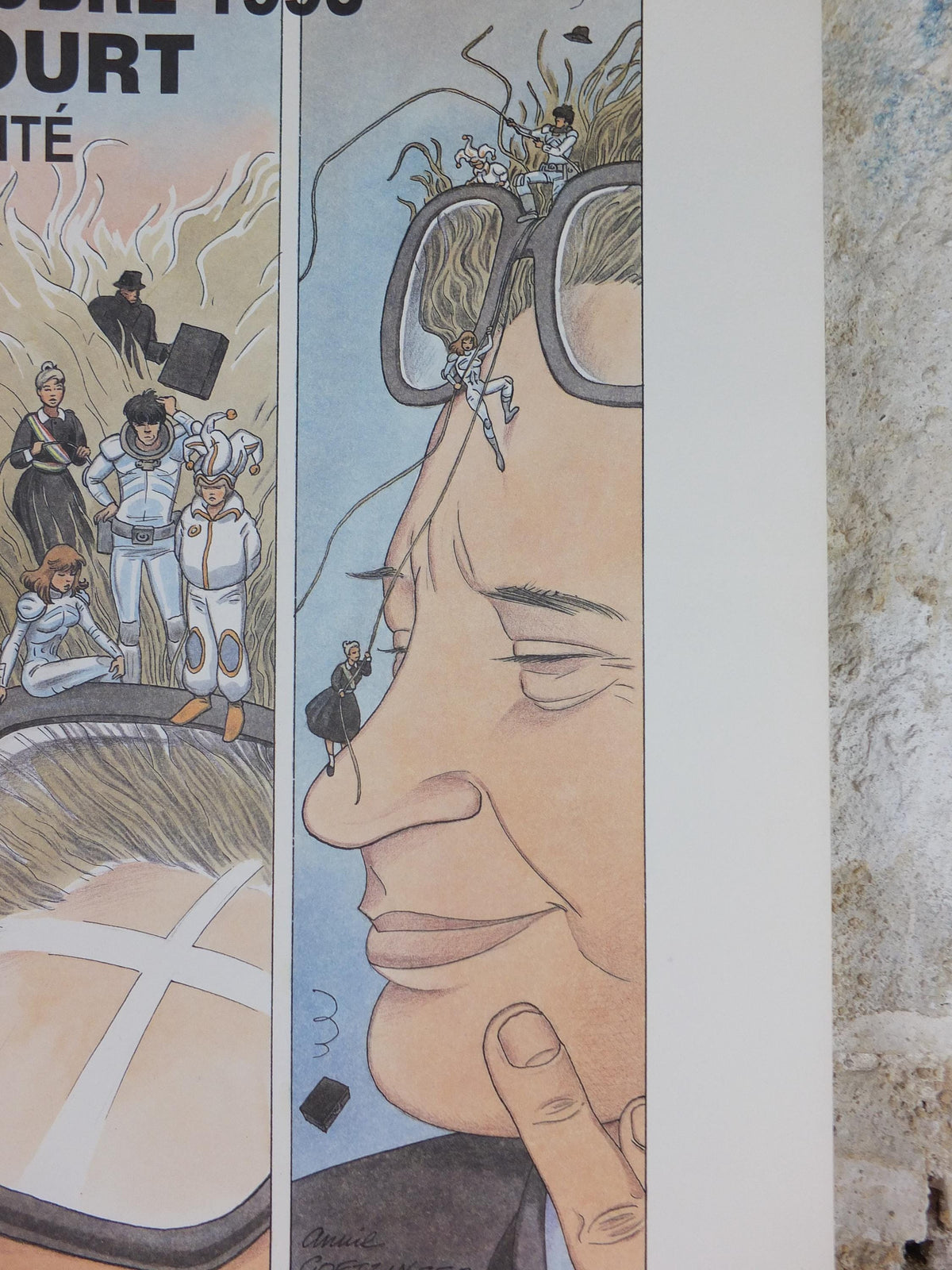 1993 Signed Annie Goetzinger Poster, French Comic Festival, 11e Fête de la B.D. du Pays de Montbéliard, Audincourt, France wall art decor