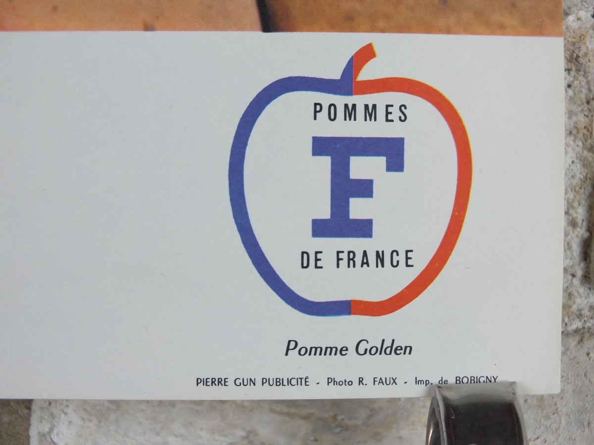 1960s Cheeses of France Poster, Roquefort cheeses & apples, Fromages de France, Foie gras, Sauternes, kitchenalia wall art decor