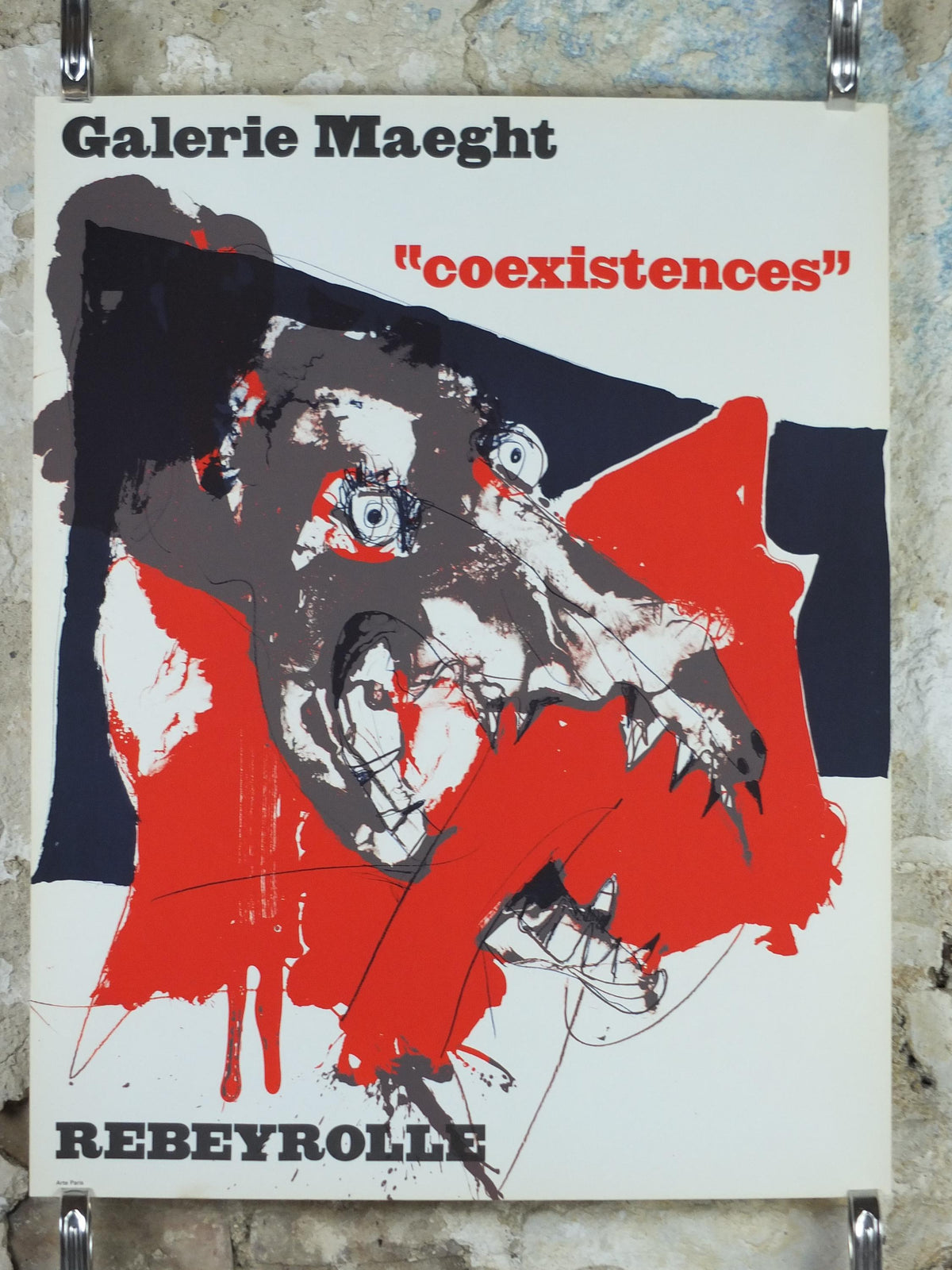 1970s Paul Rebyerolle Poster, Coexistence, Galerie Maeght, New Figuration, Nouvelle Figuration, gallery exhibition wall art decor