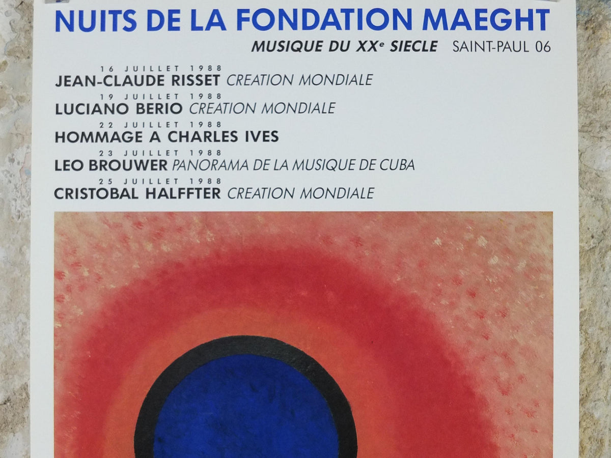 1988 Wassily Kandinsky Poster, Air France, Blue Circle II 1925 Cercle Bleu 2, abstract art expressionism, gallery exhibition wall art decor