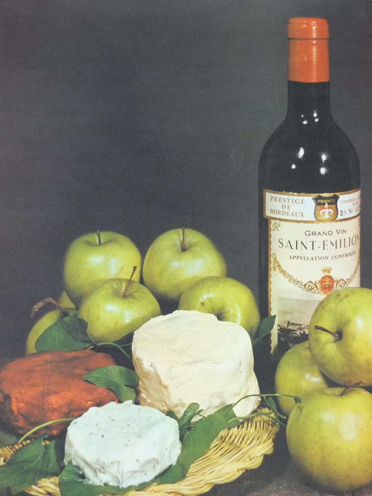 1960s Cheeses of France Poster, Baby Gouda, "Fromages de France", cheesemaking, viticulture, kitchenalia wall art decor