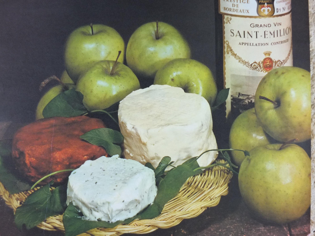 1960s Cheeses of France Poster, Baby Gouda, "Fromages de France", cheesemaking, viticulture, kitchenalia wall art decor