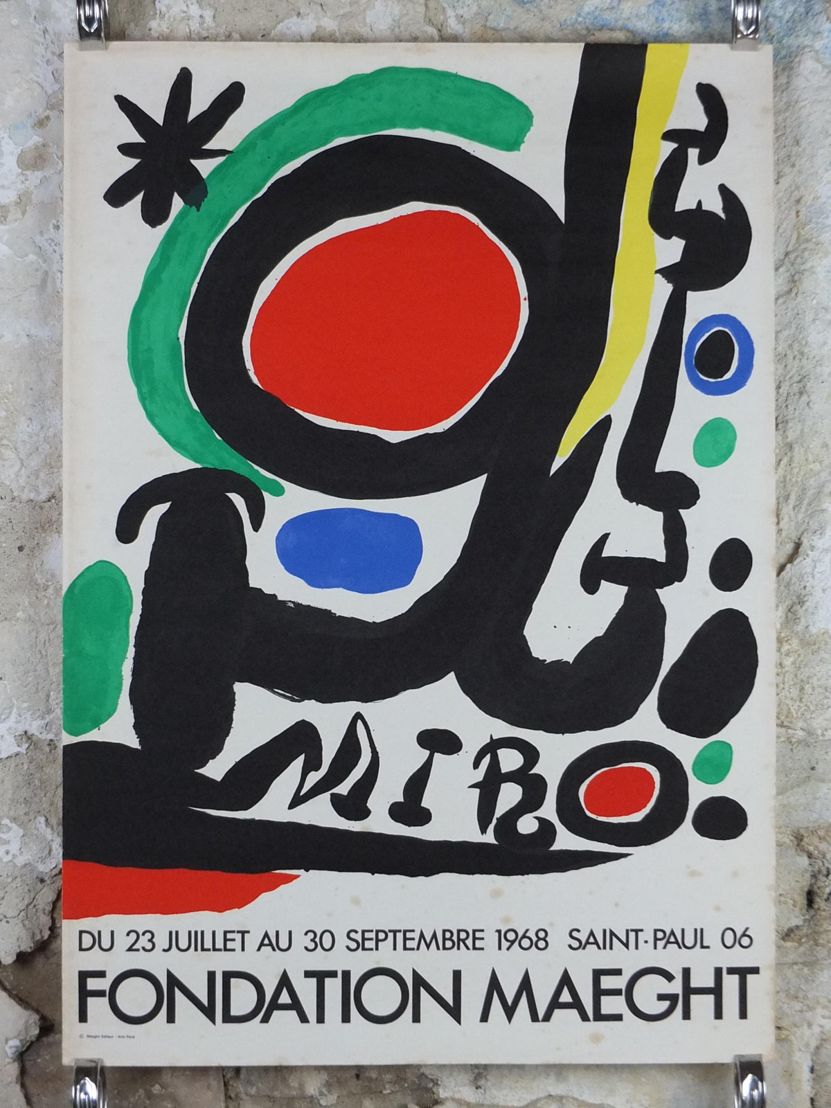 1978 Joan Miro Poster, from Galerie Maeght, Paris, Surrealism, Fauvism, expressionism, gallery exhibition wall art decor