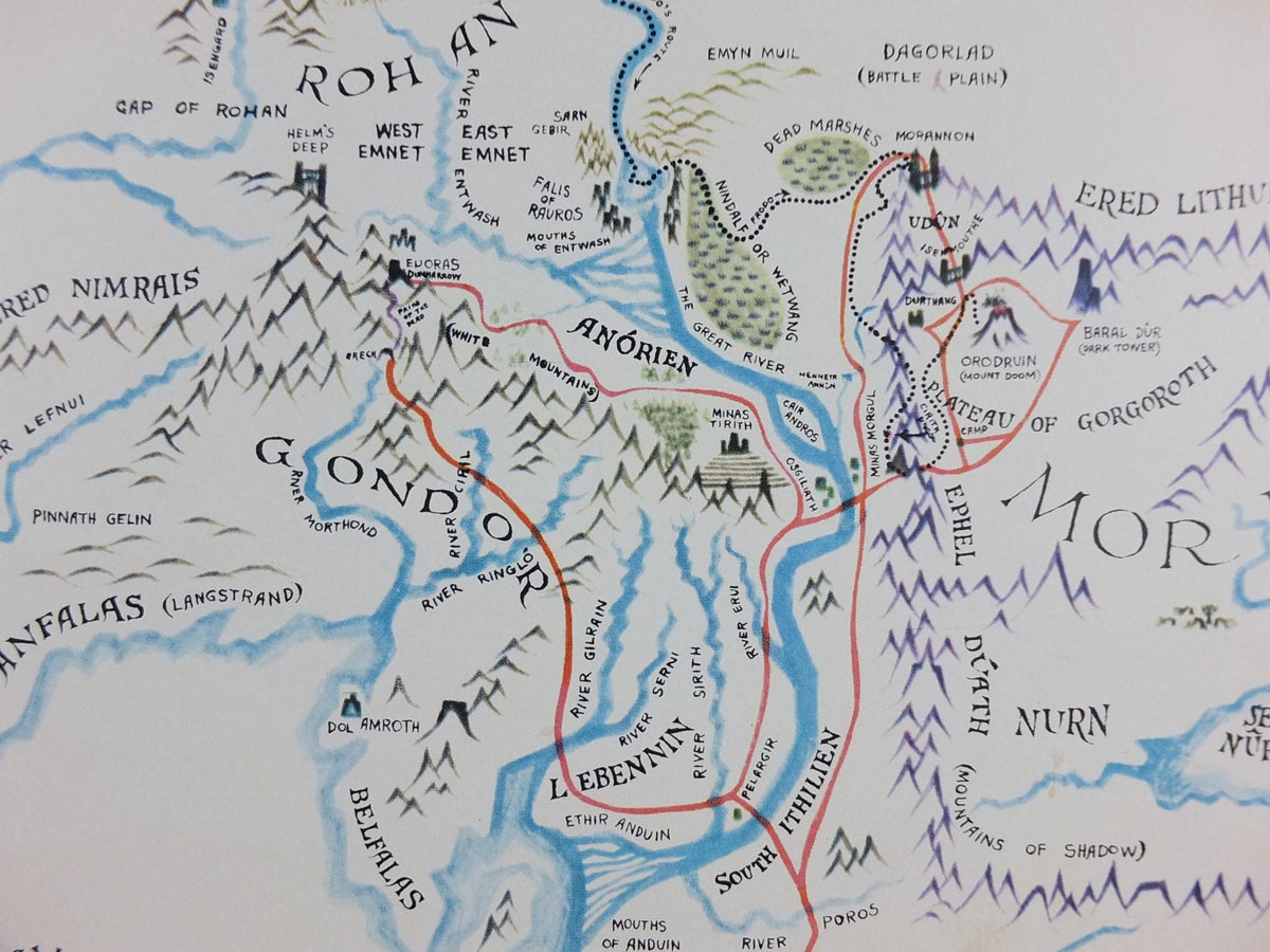 1969 Middle Earth Map Poster, by Barbara Remington BRem, J.R.R. Tolkien, Lord of the Rings, Ballantine Books, wall art decor