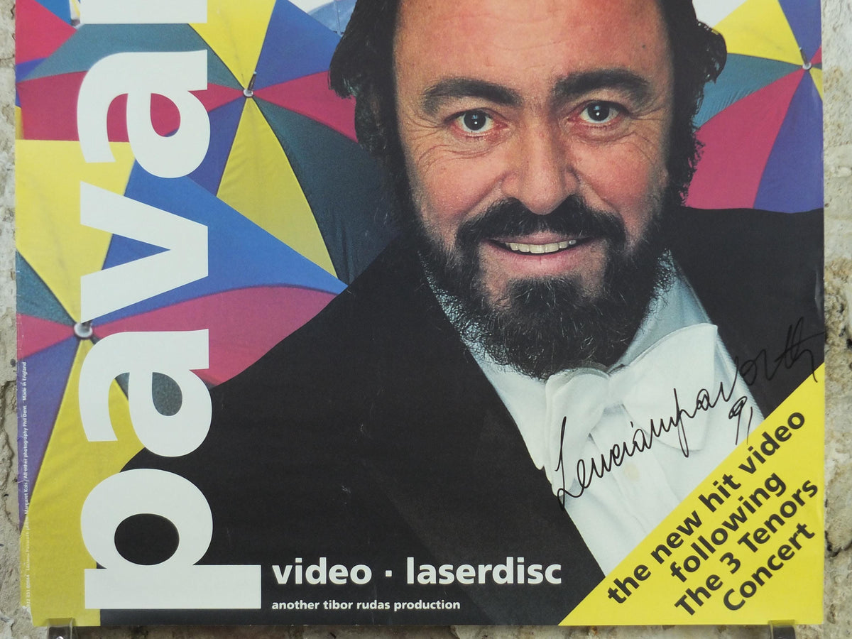1991 Signed Pavarotti in the Park Poster, Hyde Park London, Luciano Pavarotti, classical concert opera music, wall art decor