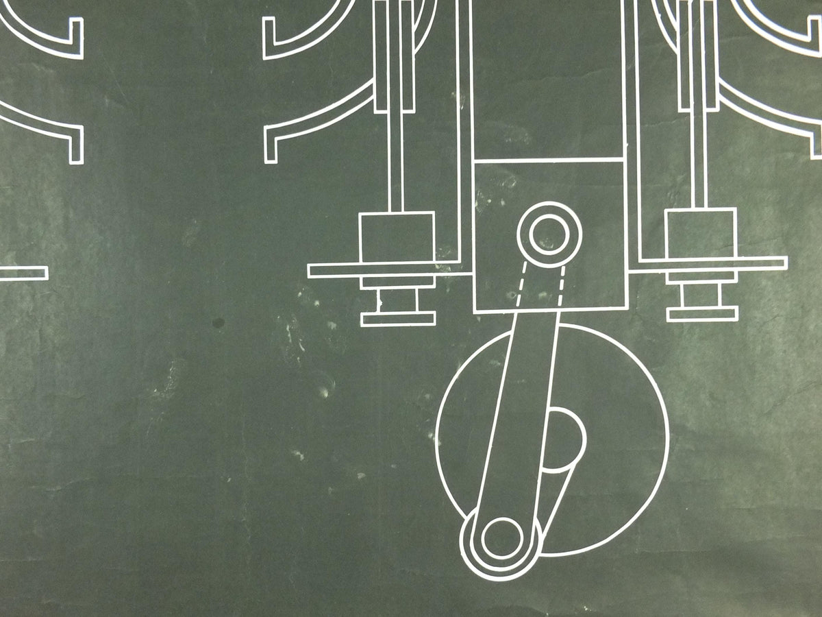 1950s Four Stroke Engine wall chart, automotive engineering, combustion engine, HEP, wall art decor