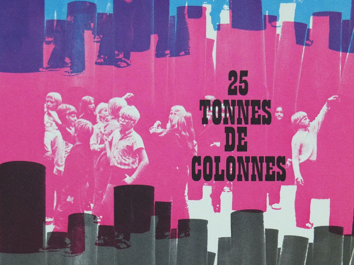 1974 Pol Bury Poster, 25 Tons of Columns, Tonnes de Colonnes, Cobra Group, Jeune Peintre Belge, artist gallery exhibition wall art decor
