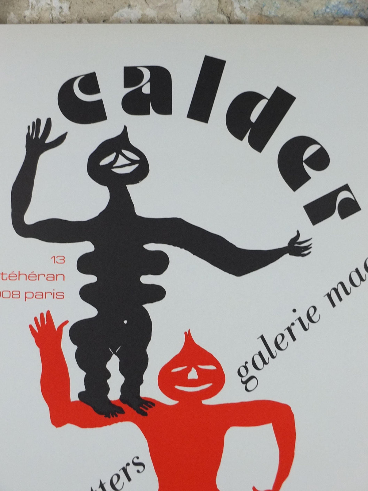 1975 Alexander Calder Poster, Crags and Critters, Galerie Maeght Paris, Innovative Mobiles artist, gallery exhibition, wall art decor