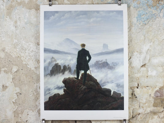2006 Caspar David Friedrich Poster, Wanderer above the Sea of Fog, Romanticism, gallery exhibition, wall art decor