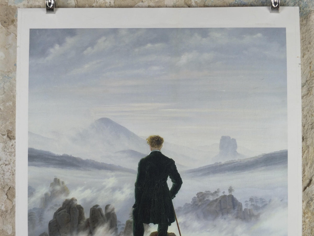 2006 Caspar David Friedrich Poster, Wanderer above the Sea of Fog, Romanticism, gallery exhibition, wall art decor