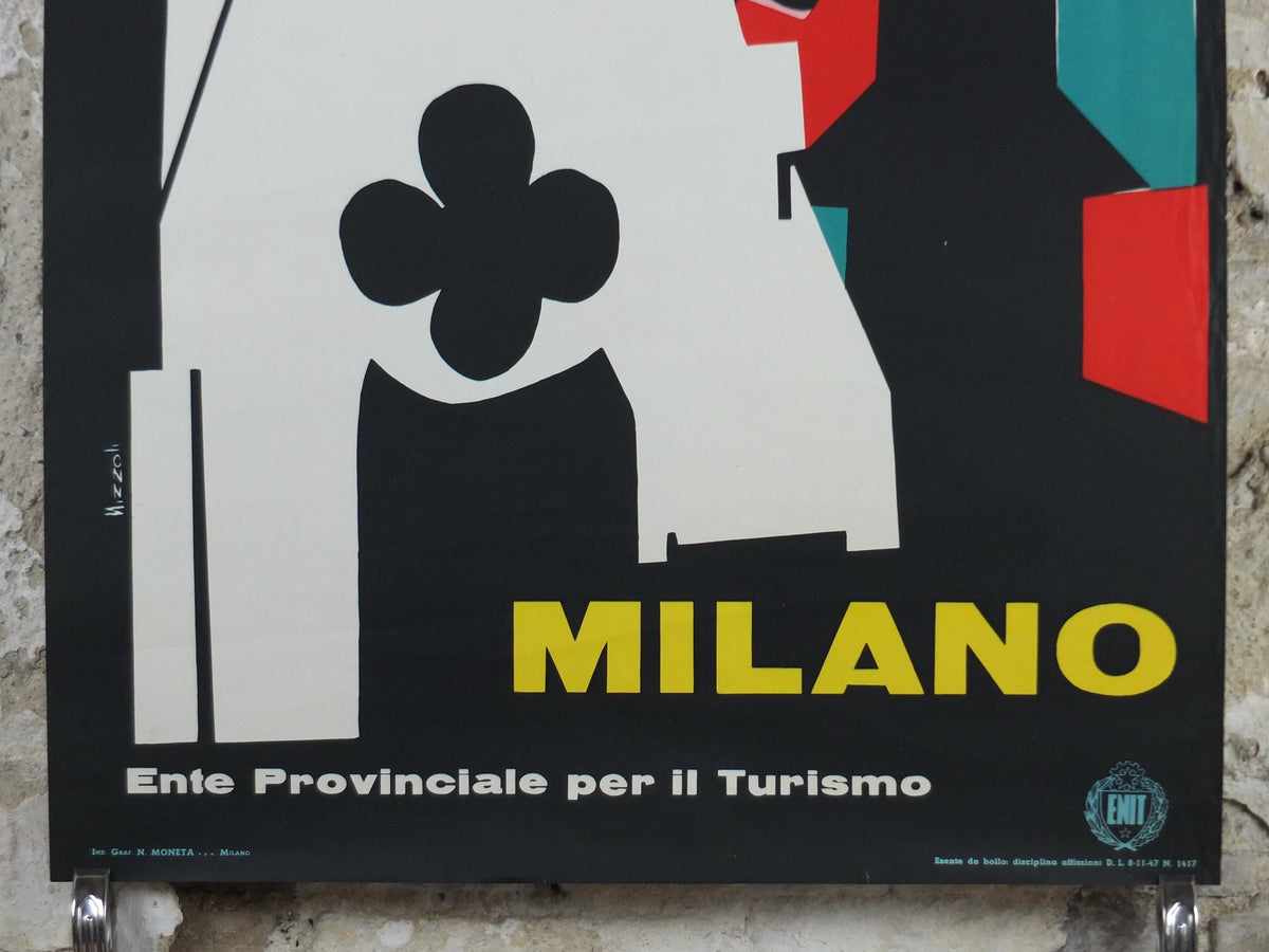 1956 Milan Travel Poster, by Marcello Nizzoli, Duomo, Milan Cathedral, Ente Provinciale per il Turismo, travel tourism, wall art decor