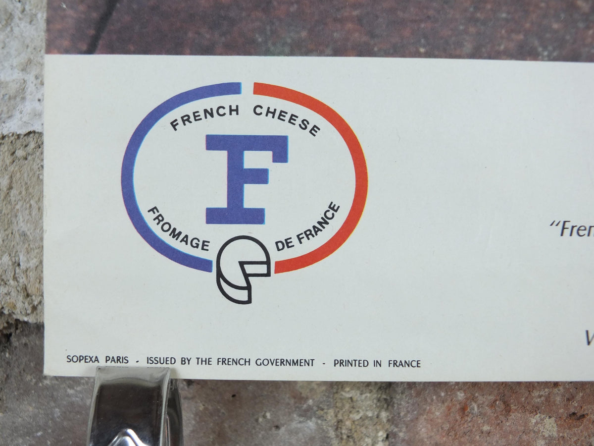1960s Cheeses of France Poster, Comte Munster Blue de Bresse, cheeses & apples, Fromages de France, Saint-Emelion kitchenalia wall art decor
