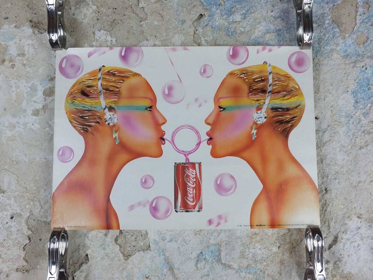1983 Coca Cola Poster, Double Fantasy, Coke, soft drink and soda pop advertising by Peter French, Idealdecor Wizard & Genius, wall art decor
