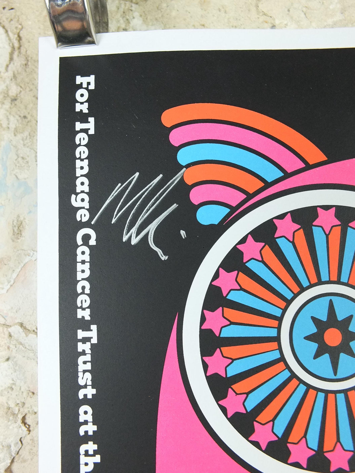 2003 signed Supergrass Concert Poster, Teenage Cancer Trust, Royal Albert Hall, signed by Gaz, Mick and Danny, Britpop, music wall art decor